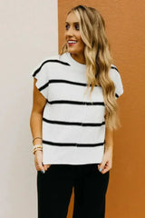 Batwing Stripes Sleeve Sweater - Striped Oversized Tee | Femstylo - Femstylo