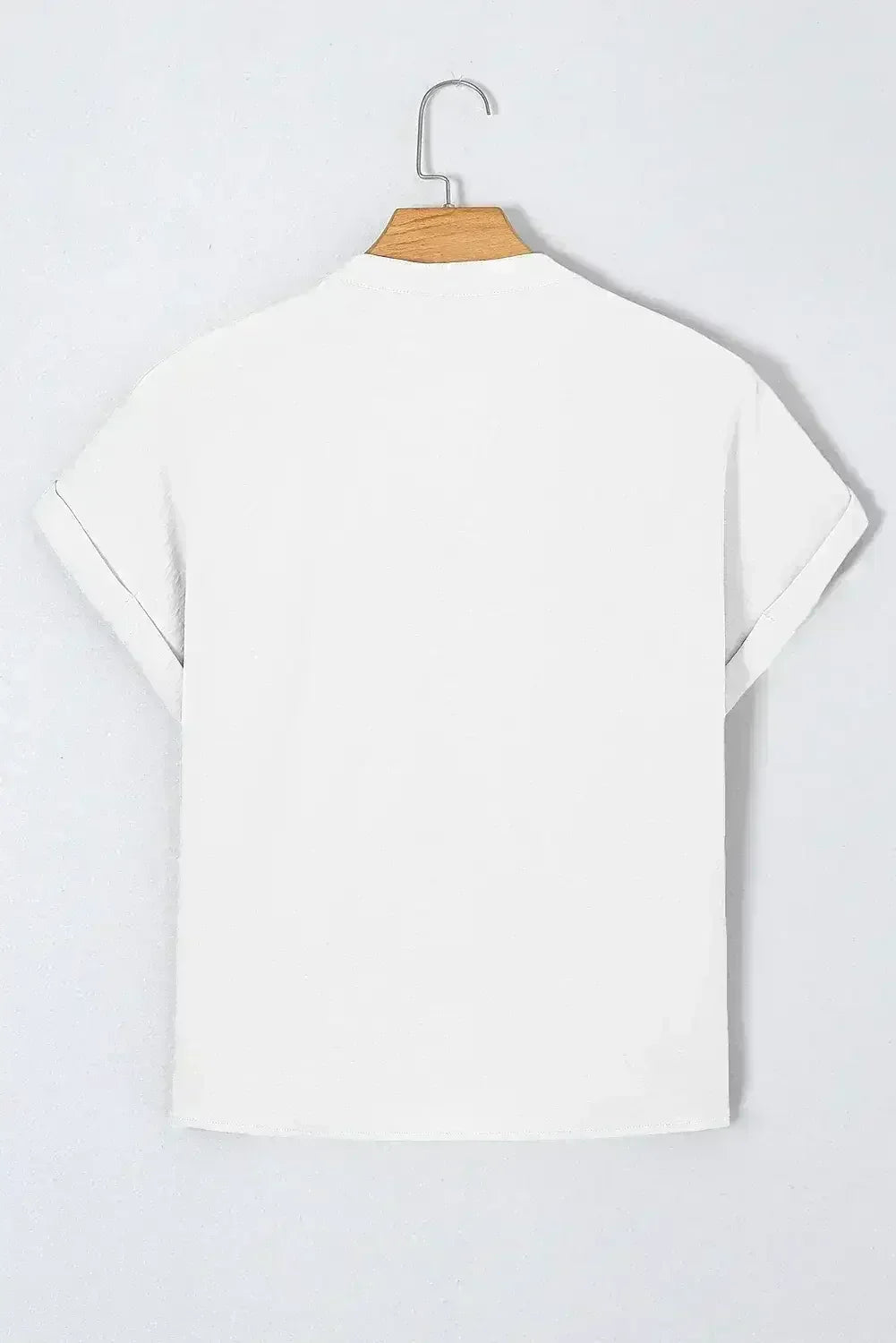 White Notched Neck Batwing Sleeve Blouse | Femstylo - Femstylo