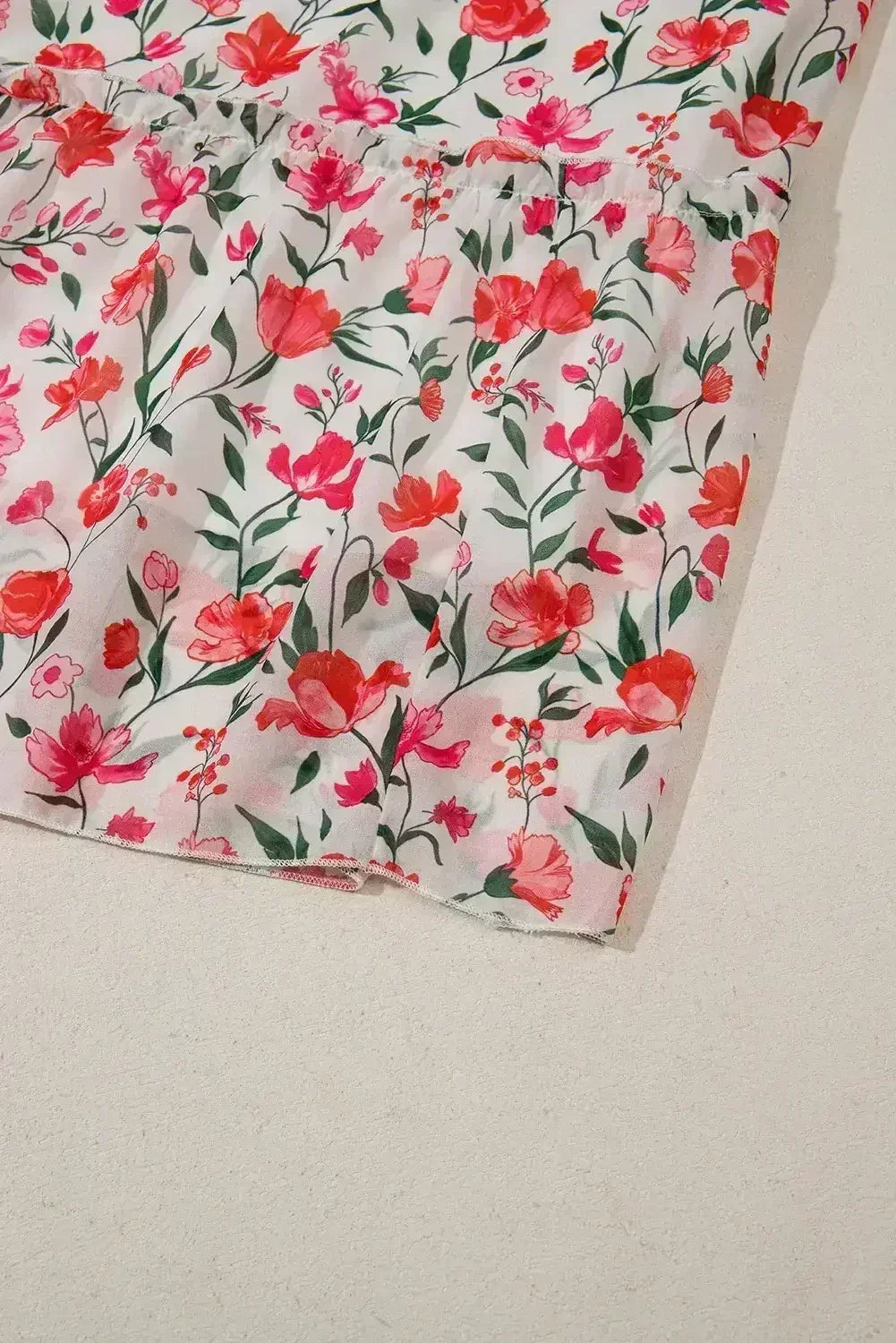 Pink Plus Size Floral Square Neck Puff Sleeve Ruffle Maxi Dress - Femstylo