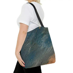 Large Tote Bag Blue Orange Abstract Pattern - Femstylo