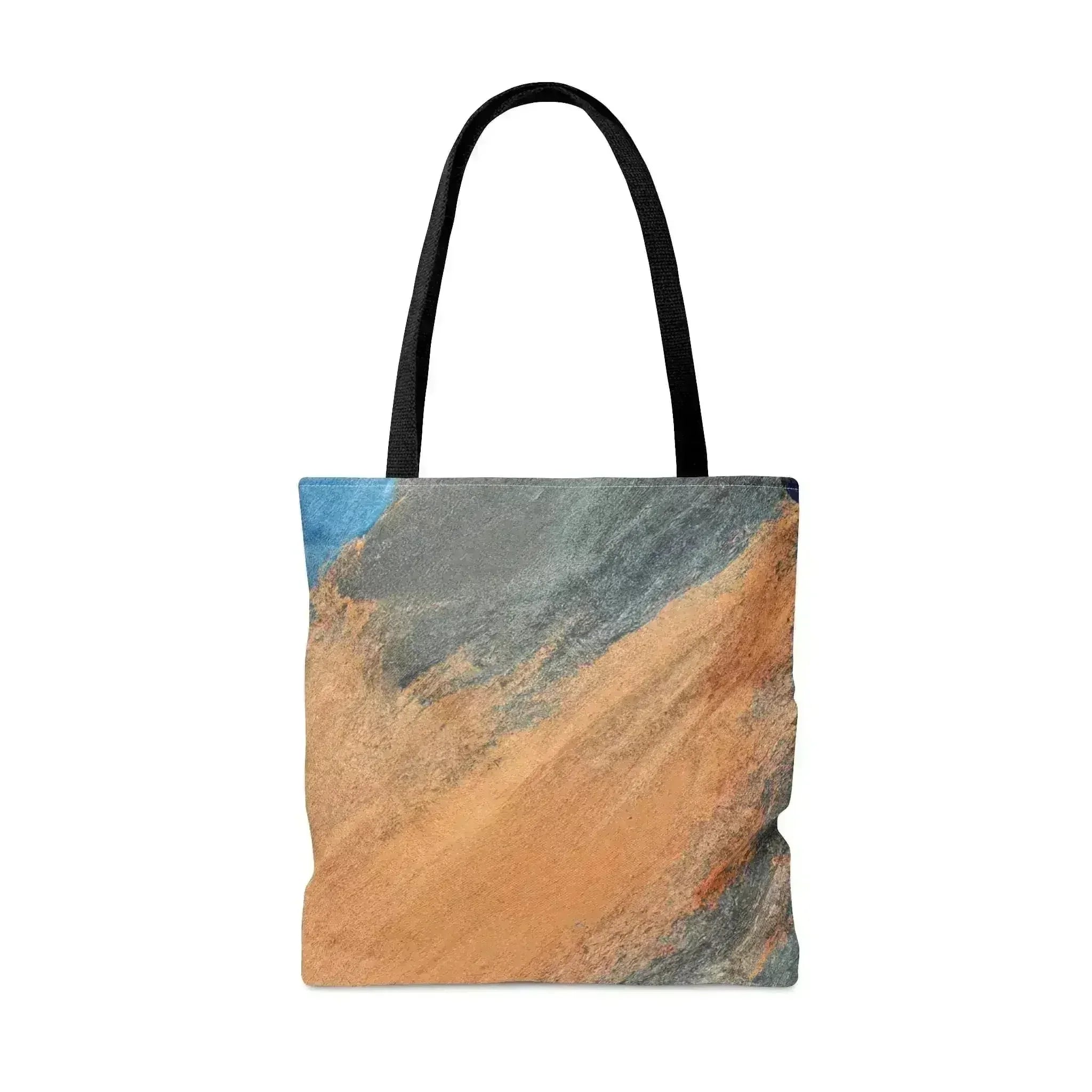 Large Tote Bag Blue Orange Abstract Pattern - Femstylo