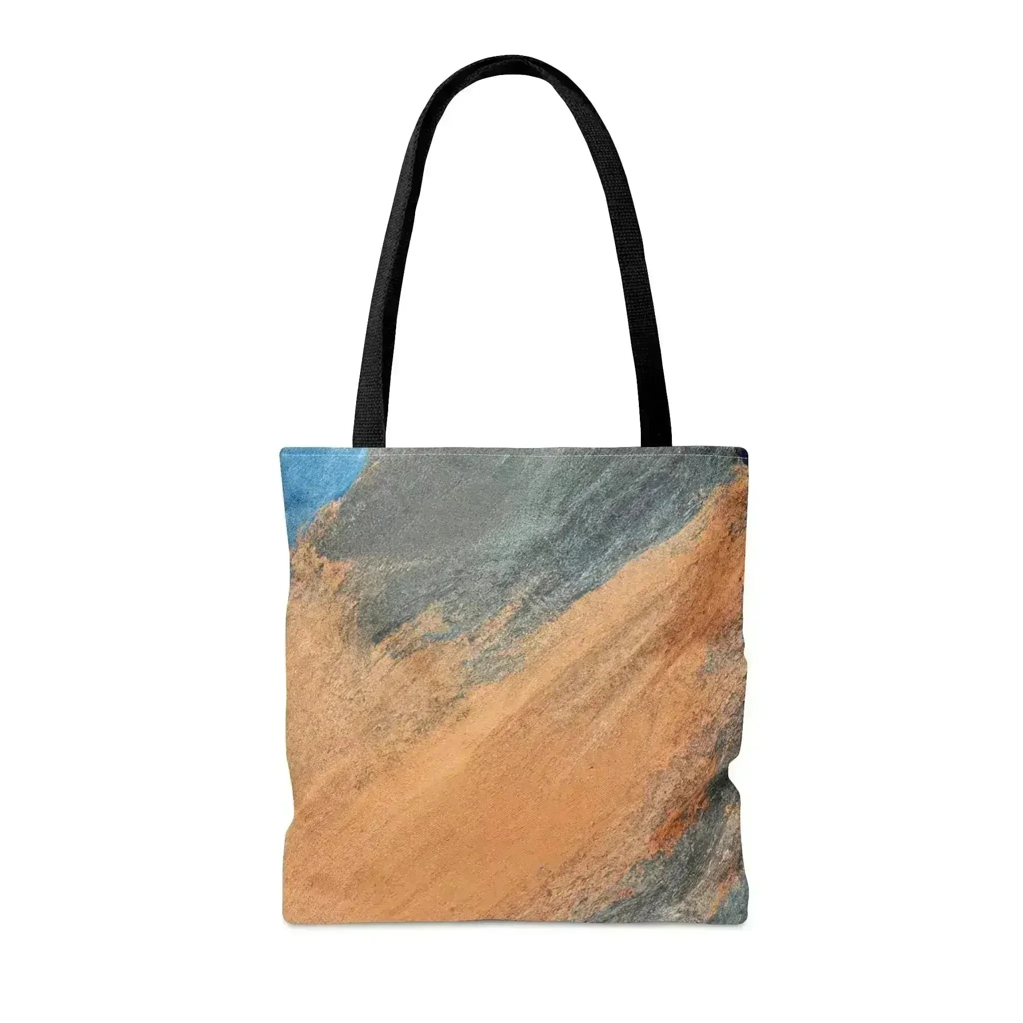 Large Tote Bag Blue Orange Abstract Pattern - Femstylo