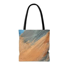 Large Tote Bag Blue Orange Abstract Pattern - Femstylo