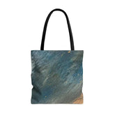 Large Tote Bag Blue Orange Abstract Pattern - Femstylo