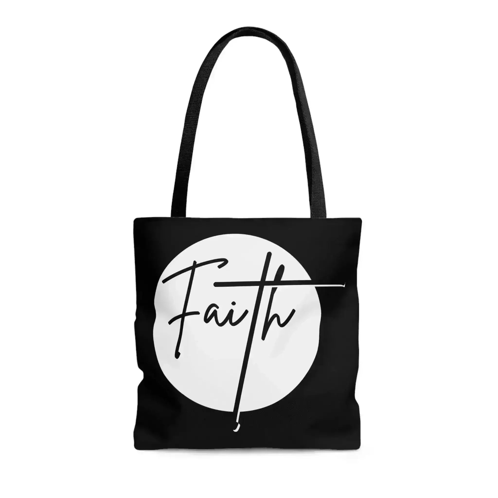 Large Tote Bag Faith - Christian Affirmation - White and Black - Femstylo