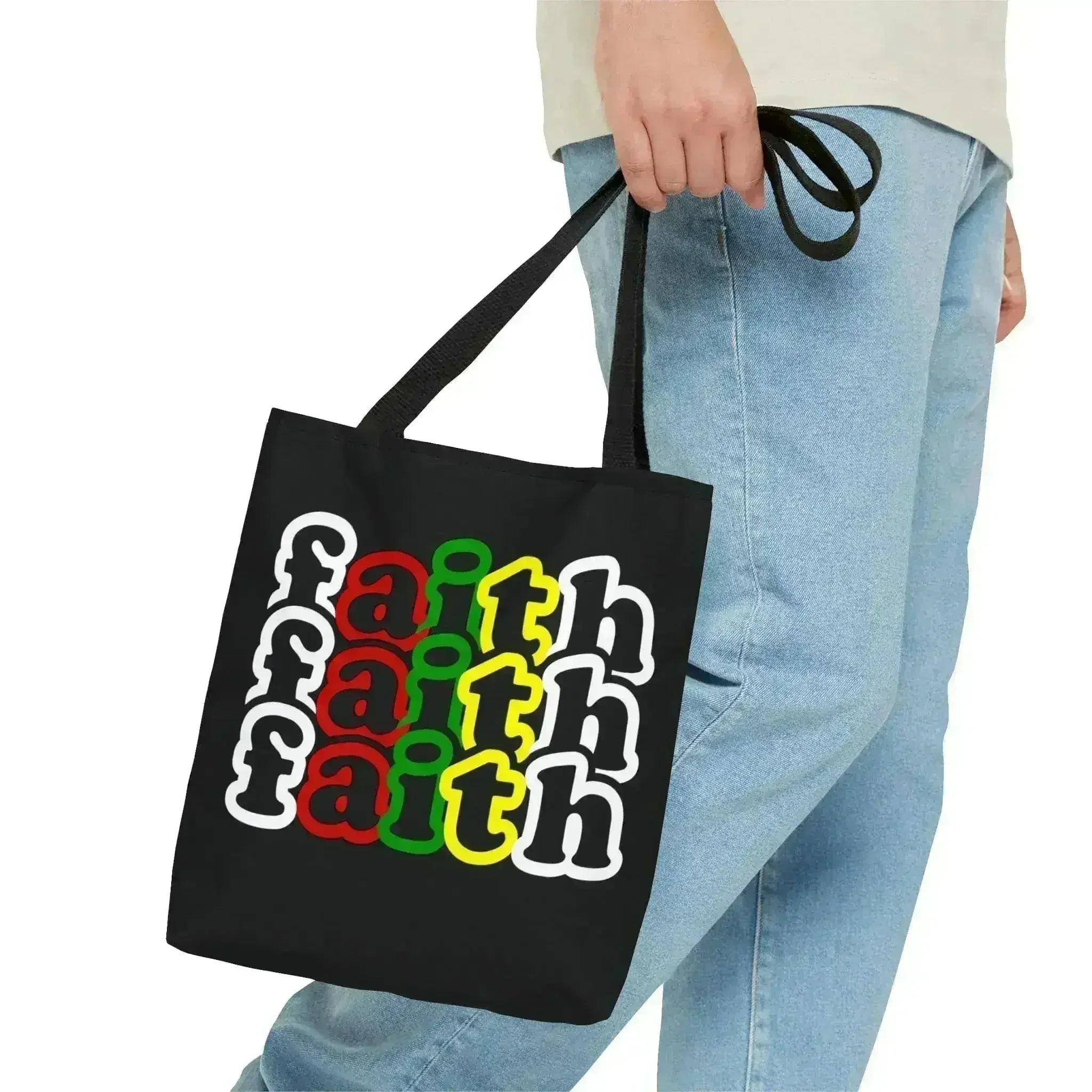 Large Tote Bag Faith Christian Inspiration Biblical Motivation Print - Femstylo