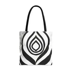 Large Tote Bag Floral Black Line Art Print 60110 - Femstylo