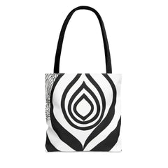 Large Tote Bag Floral Black Line Art Print 60110 - Femstylo
