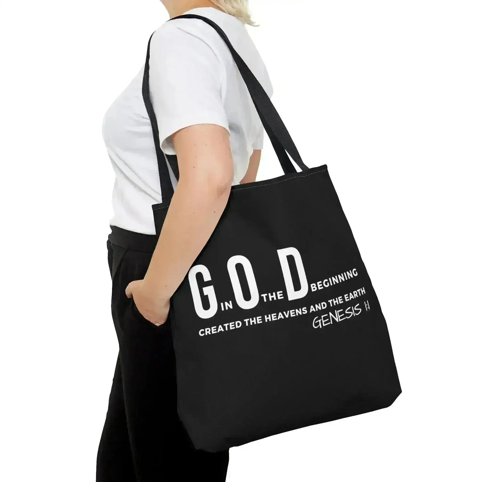 Large Tote Bag God in the Beginning Print - Femstylo