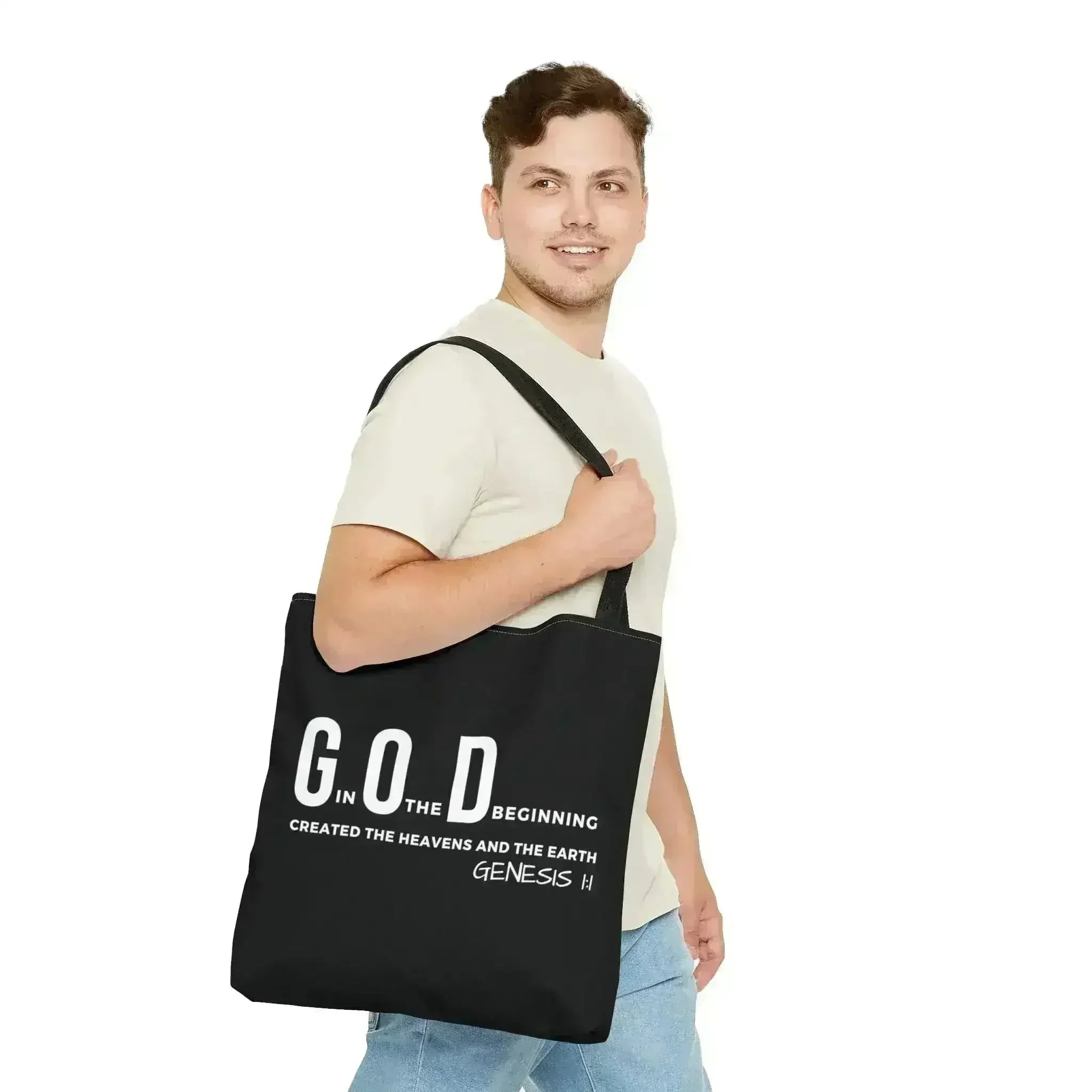 Large Tote Bag God in the Beginning Print - Femstylo