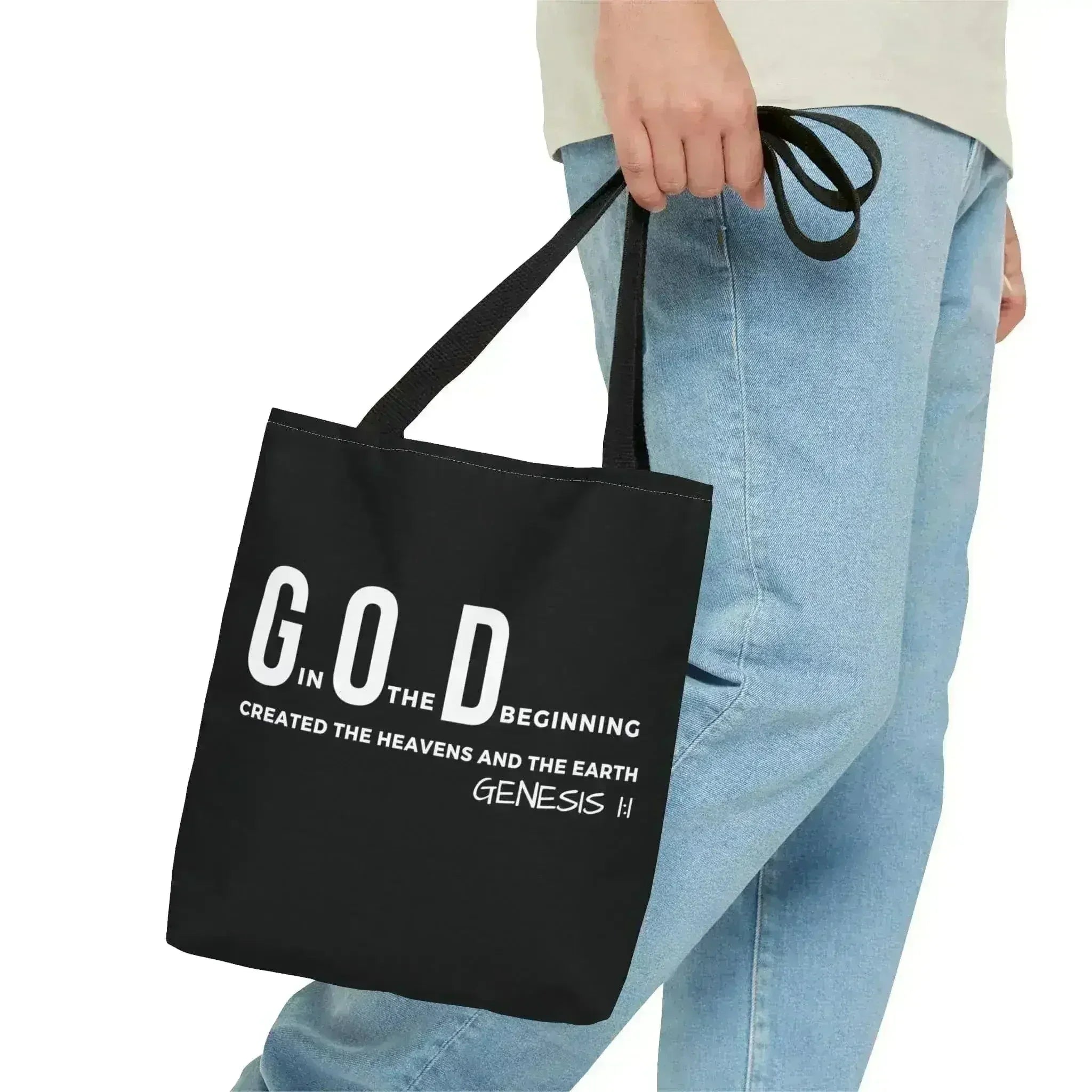 Large Tote Bag God in the Beginning Print - Femstylo