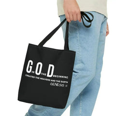 Large Tote Bag God in the Beginning Print - Femstylo