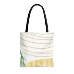 Large Tote Bag Green Textured Boho Pattern - Femstylo