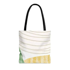 Large Tote Bag Green Textured Boho Pattern - Femstylo