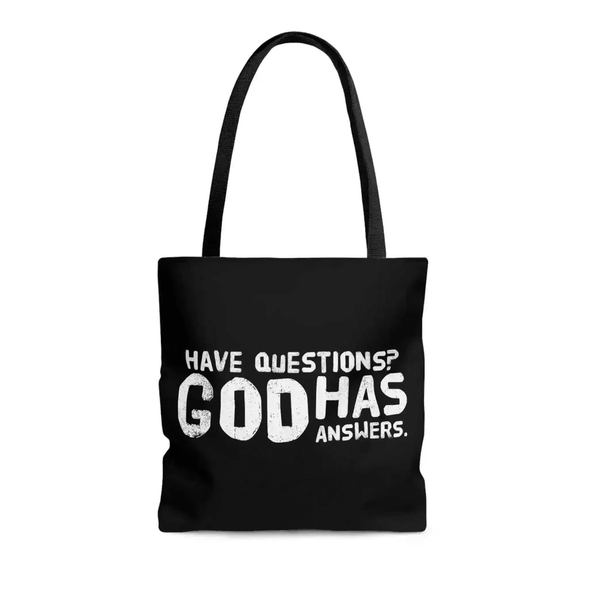 Large Tote Bag have Questions God has Answers Print - Femstylo