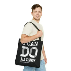 Large Tote Bag i can do All Things Philippians 4:13 - Femstylo
