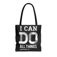 Large Tote Bag i can do All Things Philippians 4:13 - Femstylo