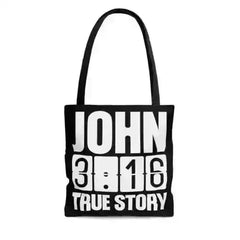 Large Tote Bag John 3:16 True Story - Scripture Inspiration - Femstylo