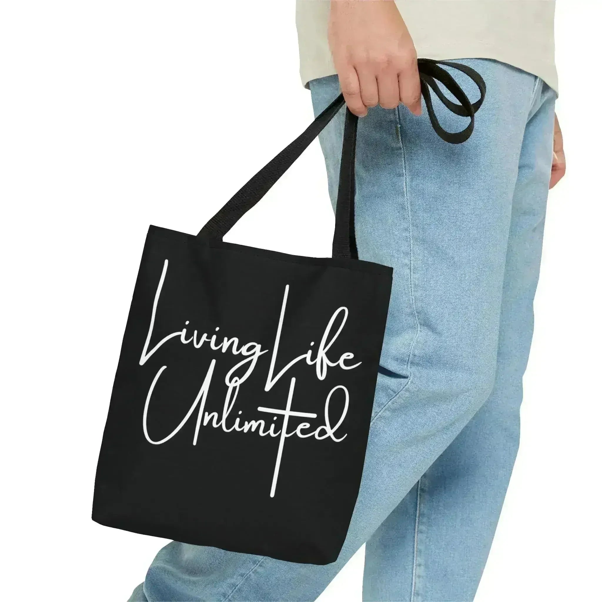 Large Tote Bag Living Life Unlimited - Inspirational Motivation - Femstylo