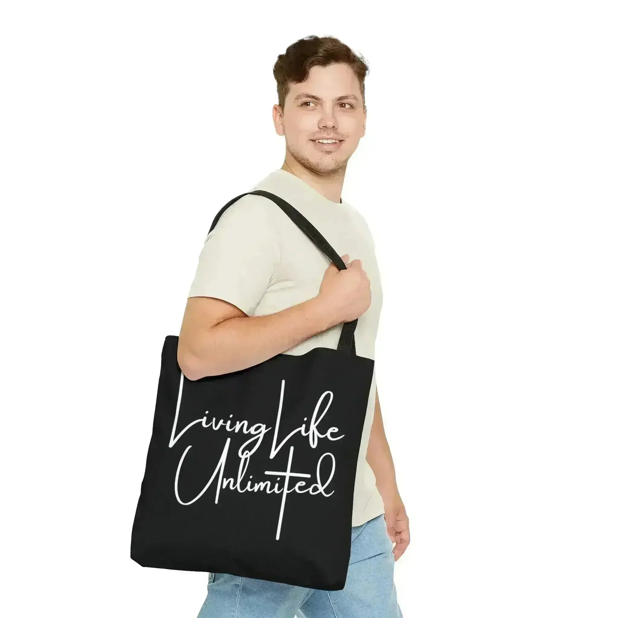 Large Tote Bag Living Life Unlimited - Inspirational Motivation - Femstylo
