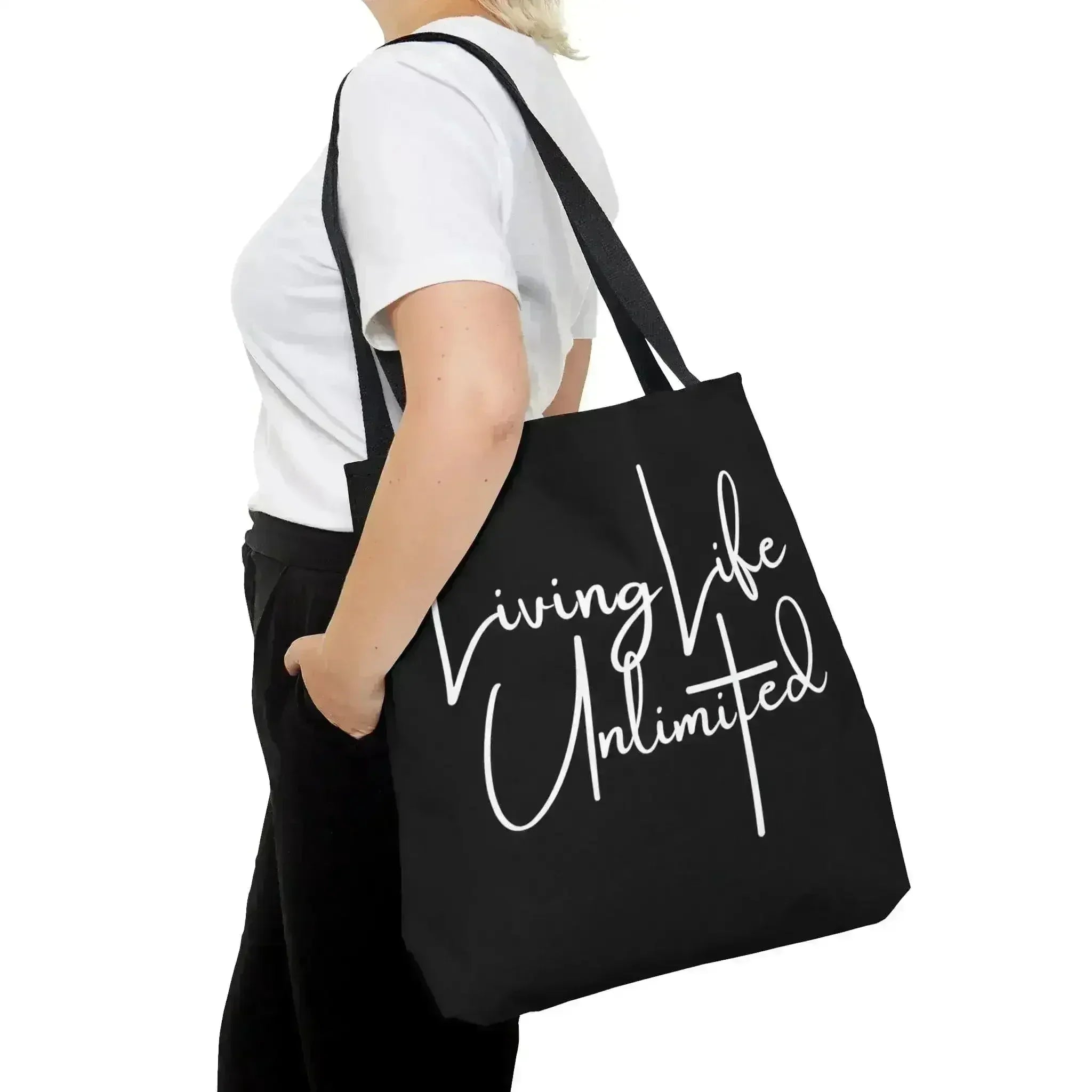 Large Tote Bag Living Life Unlimited - Inspirational Motivation - Femstylo