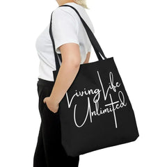 Large Tote Bag Living Life Unlimited - Inspirational Motivation - Femstylo