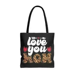 Large Tote Bag Love you Mom Leopard Print - Femstylo