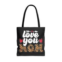 Large Tote Bag Love you Mom Leopard Print - Femstylo