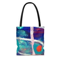Large Tote Bag Multicolor Abstract Expression Pattern 030423b - Femstylo