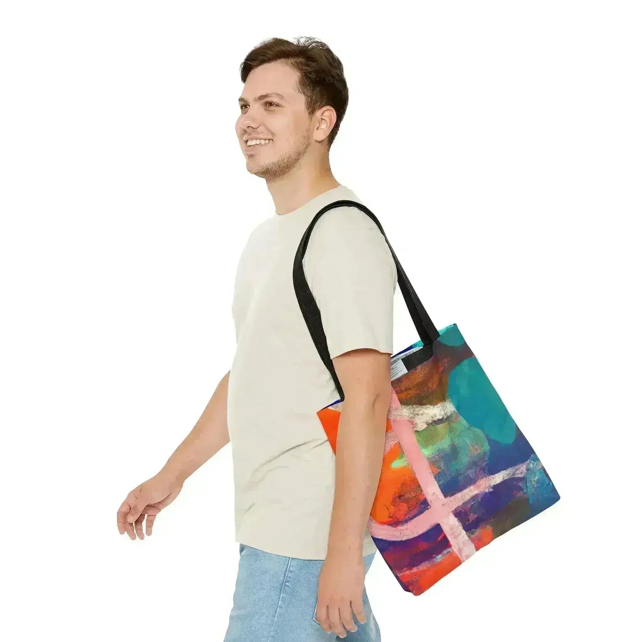 Large Tote Bag Multicolor Abstract Expression Pattern 030423b - Femstylo