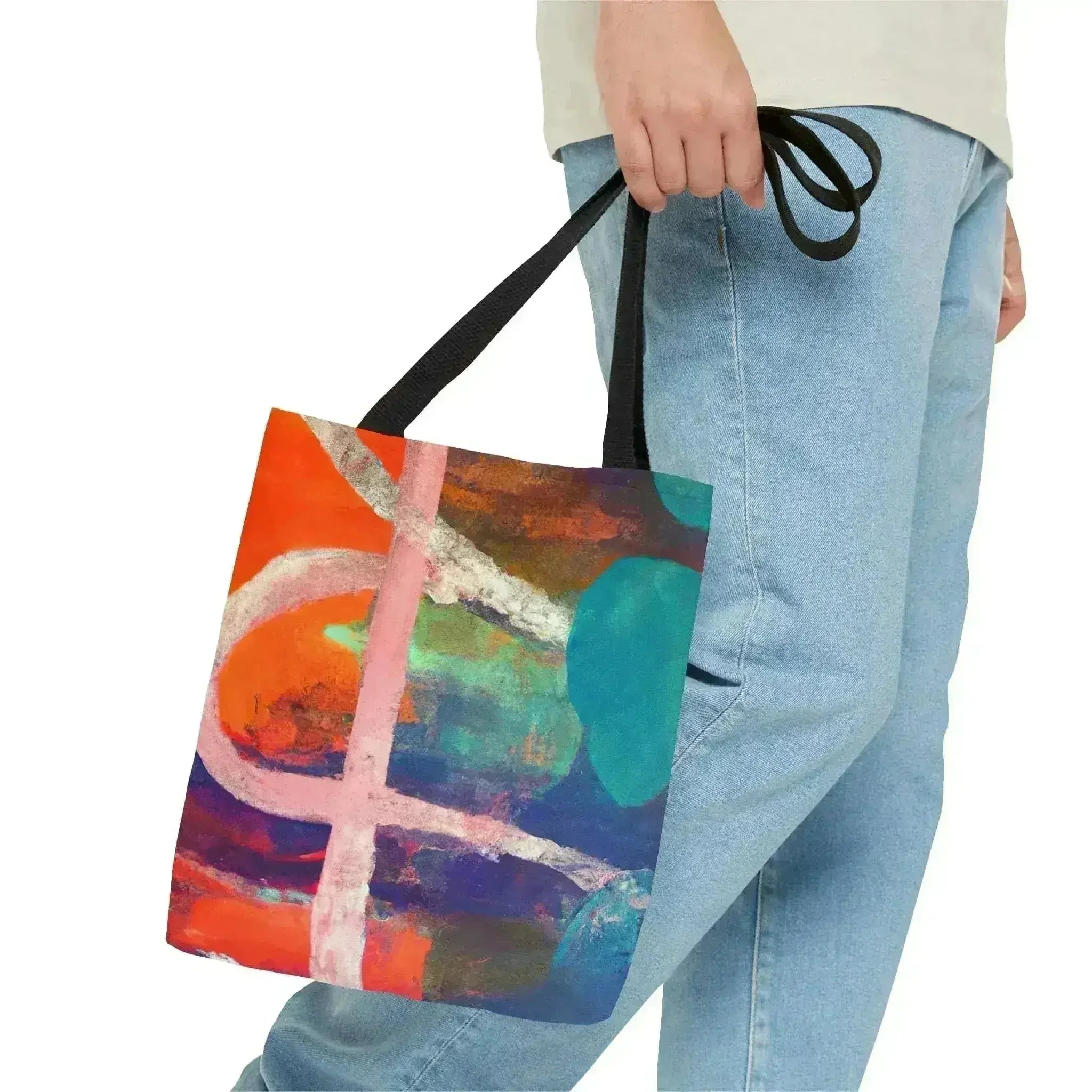 Large Tote Bag Multicolor Abstract Expression Pattern 030423b - Femstylo