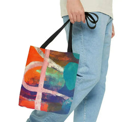 Large Tote Bag Multicolor Abstract Expression Pattern 030423b - Femstylo