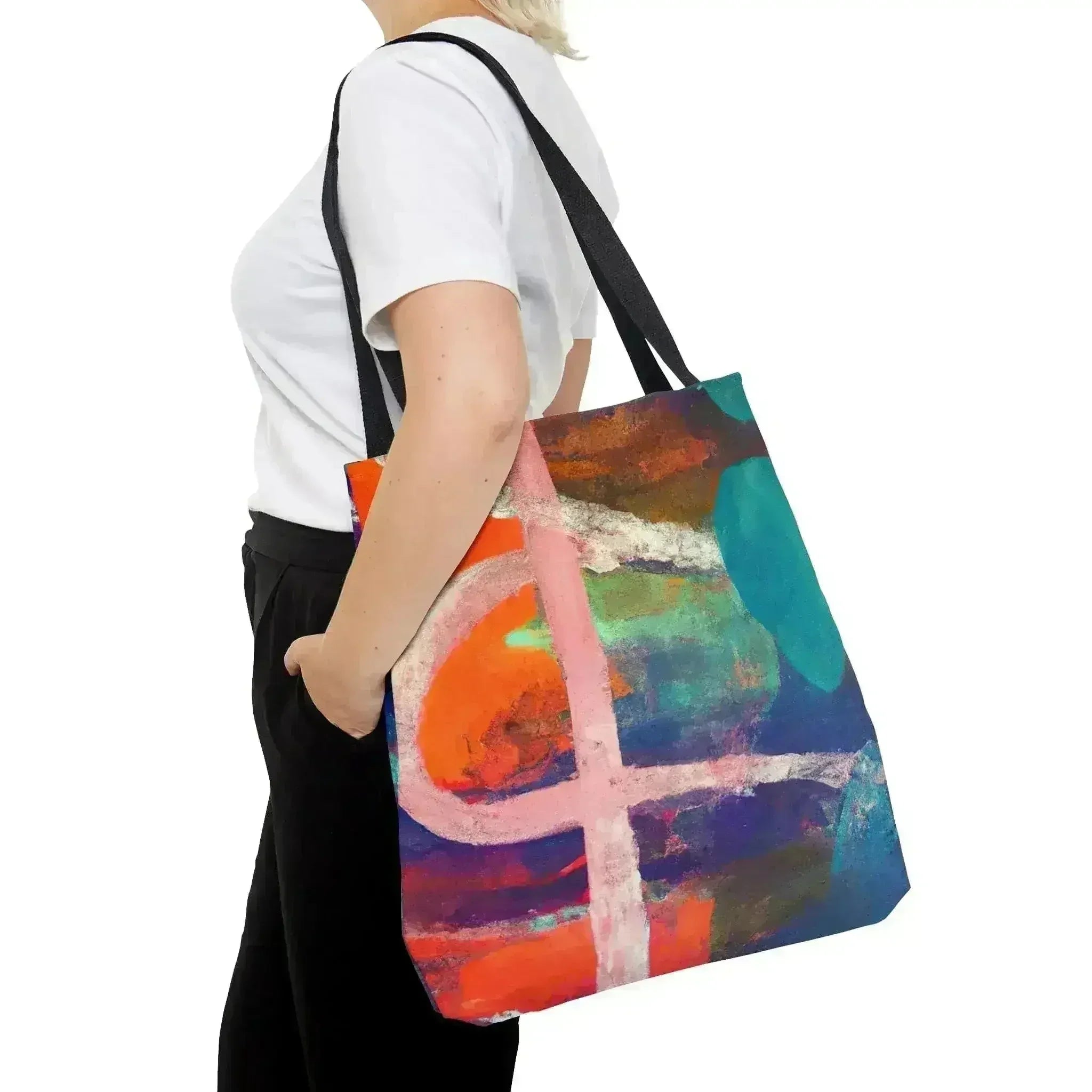 Large Tote Bag Multicolor Abstract Expression Pattern 030423b - Femstylo
