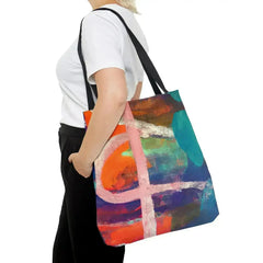 Large Tote Bag Multicolor Abstract Expression Pattern 030423b - Femstylo