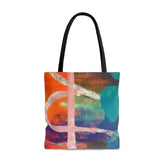 Large Tote Bag Multicolor Abstract Expression Pattern 030423b - Femstylo