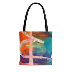 Large Tote Bag Multicolor Abstract Expression Pattern 030423b - Femstylo