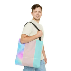 Large Tote Bag Pastel Colorblock Watercolor Illustration - Femstylo
