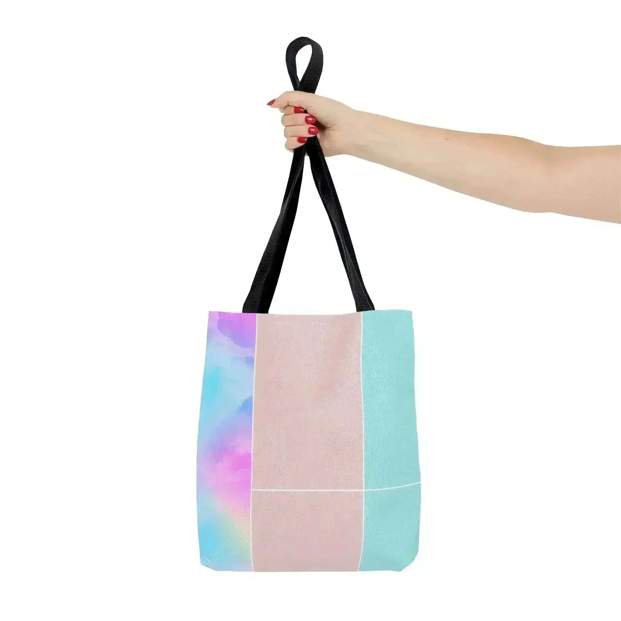 Large Tote Bag Pastel Colorblock Watercolor Illustration - Femstylo