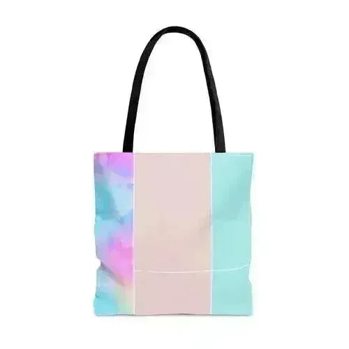 Large Tote Bag Pastel Colorblock Watercolor Illustration - Femstylo
