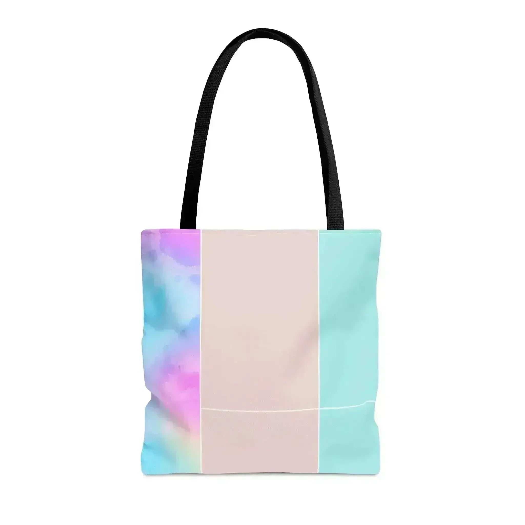 Large Tote Bag Pastel Colorblock Watercolor Illustration - Femstylo