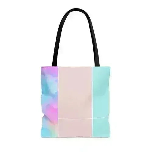 Large Tote Bag Pastel Colorblock Watercolor Illustration - Femstylo