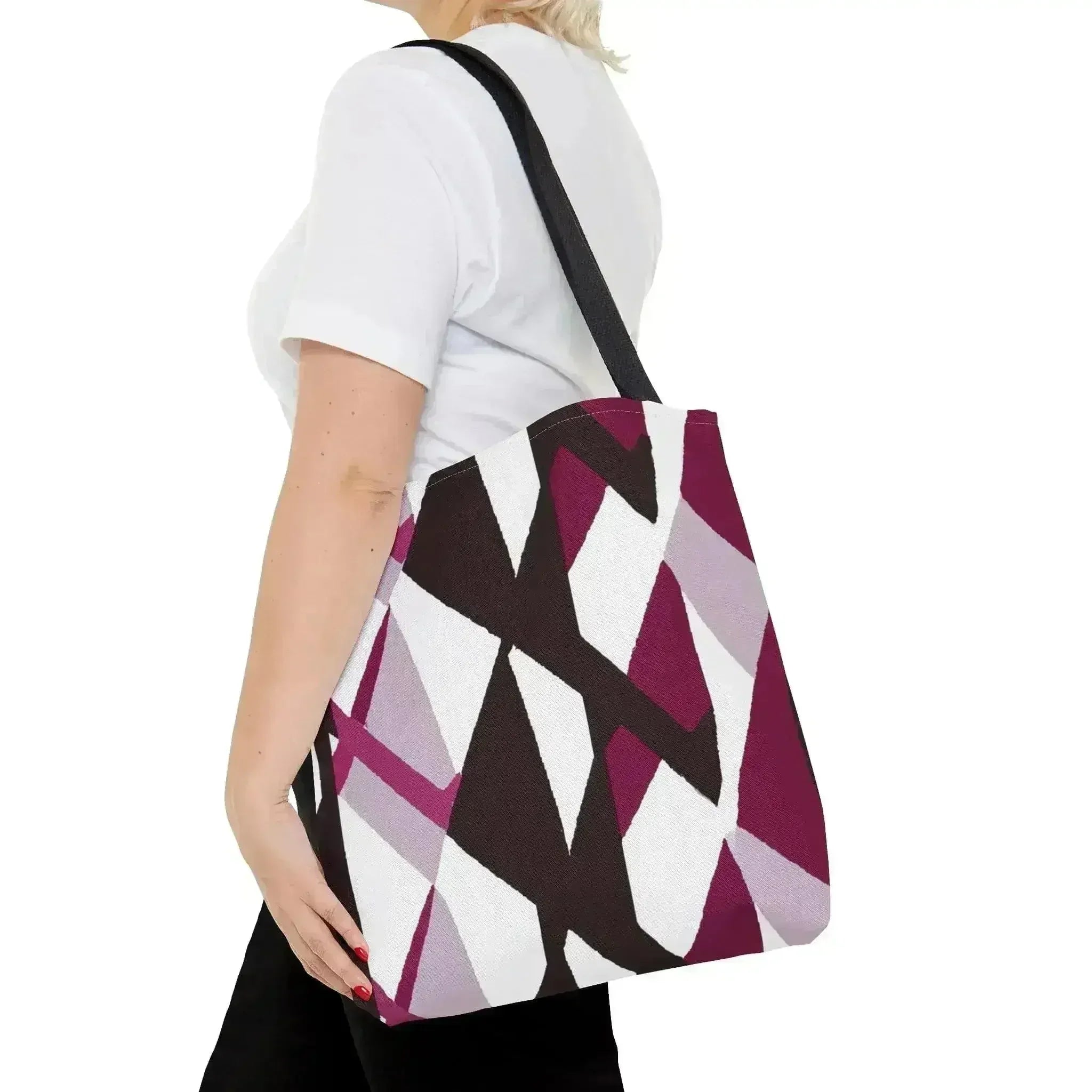 Large Tote Bag Pink Mauve Pattern - Femstylo