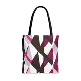 Large Tote Bag Pink Mauve Pattern - Femstylo