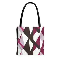 Large Tote Bag Pink Mauve Pattern - Femstylo