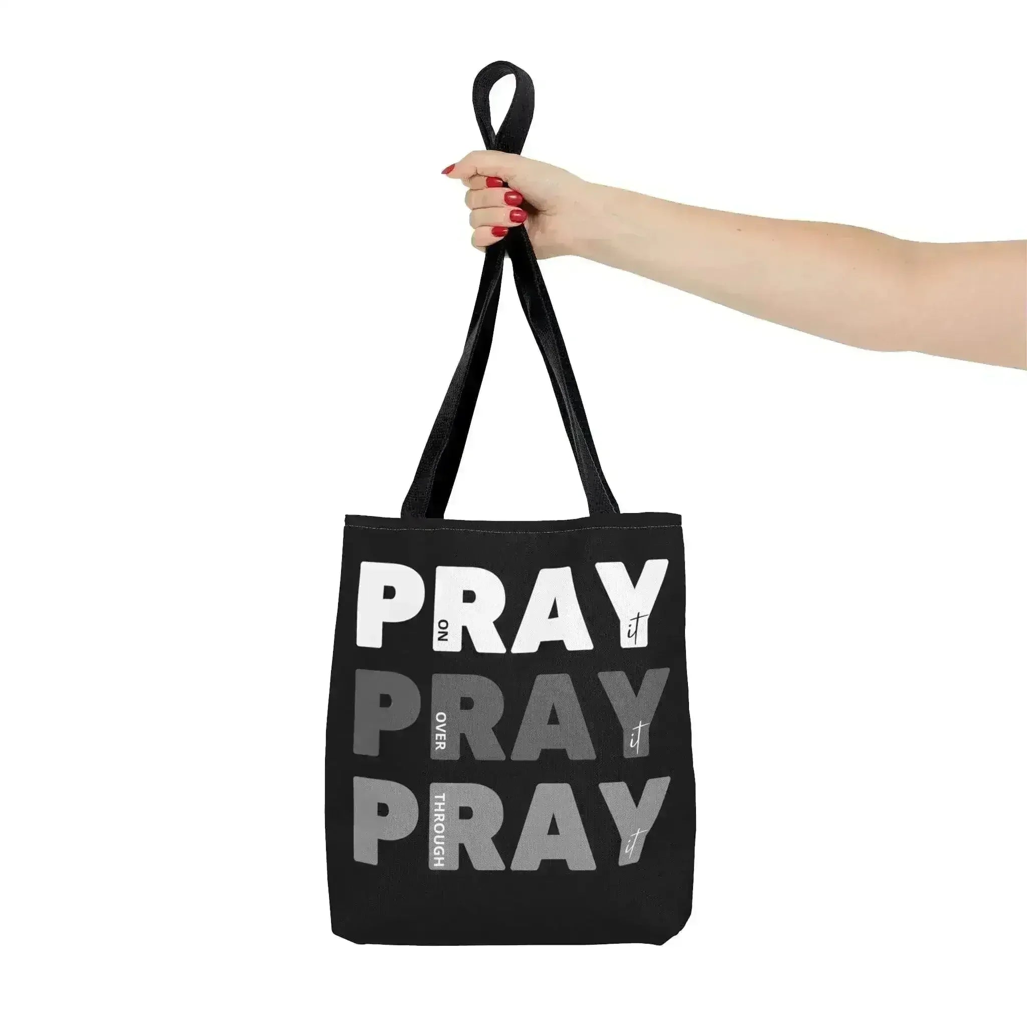 Large Tote Bag Pray on it Over it Through - Femstylo