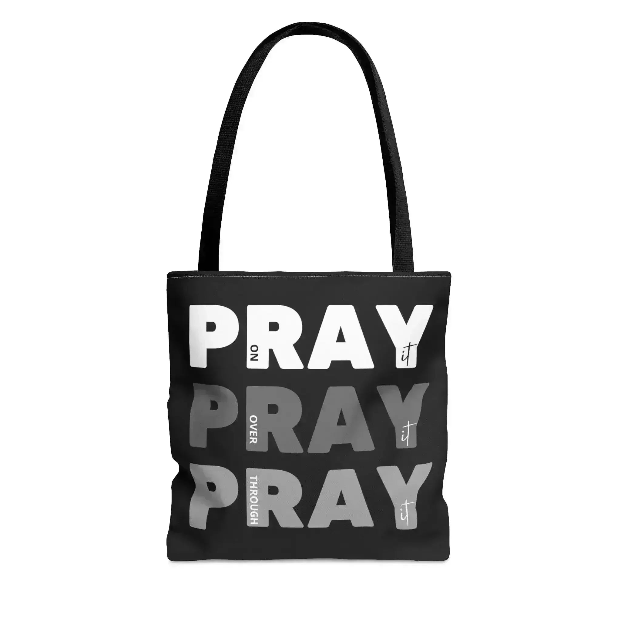Large Tote Bag Pray on it Over it Through - Femstylo