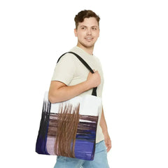 Large Tote Bag Rustic Brown Interweave Print - Femstylo