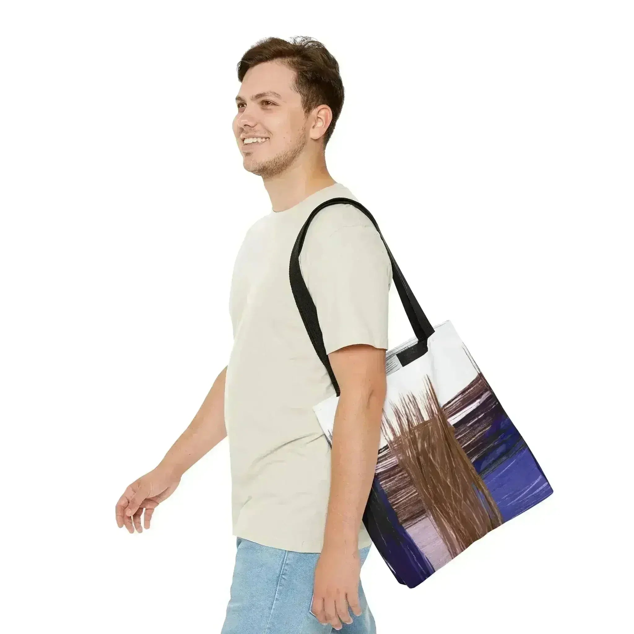 Large Tote Bag Rustic Brown Interweave Print - Femstylo