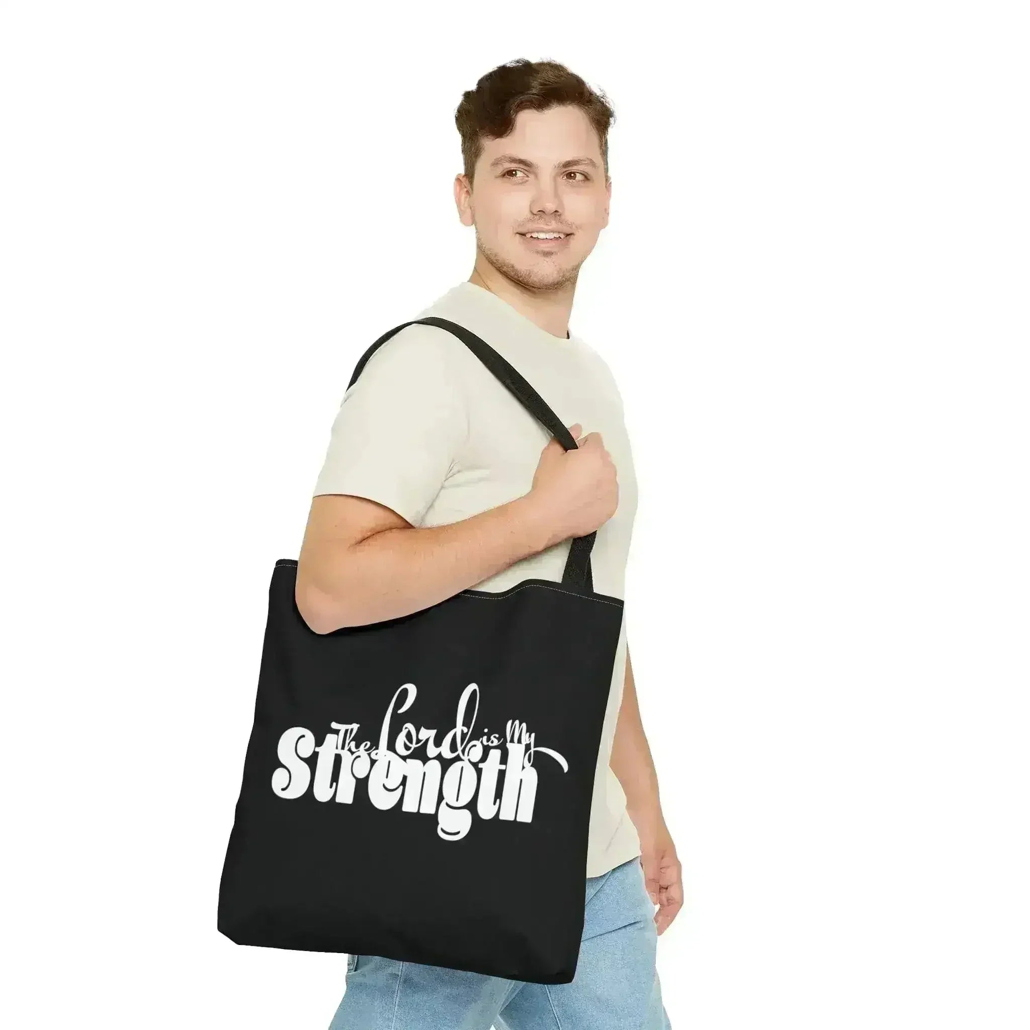 Large Tote Bag the Lord is my Strength Print - Femstylo