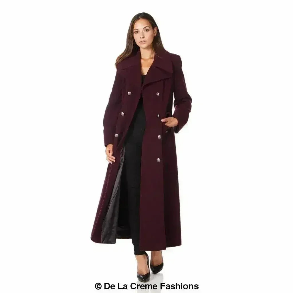 Wool Blend Double Breasted Maxi Coat (2004-WOOL) - Femstylo
